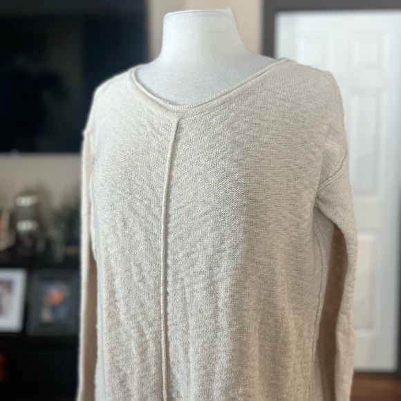 Free People Ivory Oversized Sweater Tunic - Picture 3 of 7